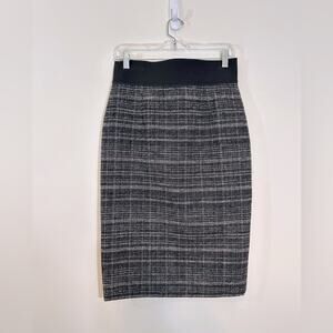 Marc Jacobs Wool Plaid High Waist Pencil Skirt Tweed Academia